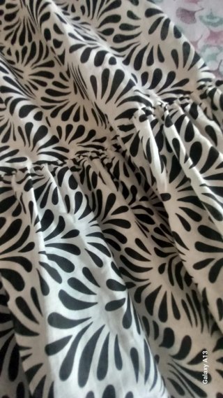 Gonna lunga cotone fantasia bianco/nero