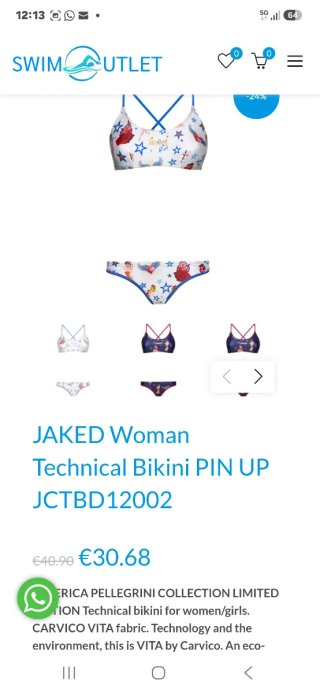 Bikini Técnico Jaked Nuevo Talla ES 40  IT 44