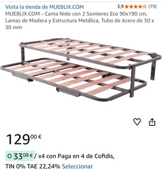 Cama nido y colchón sin usar