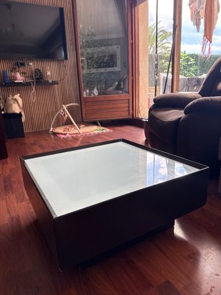 Mesa de centro moderna cristal y madera