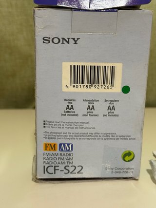 Radio Sony ICF-S22 FM/AM Plata