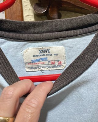 Camiseta Hombre Talla M Azul y Marrón