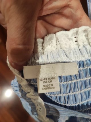 Top niña azul con volantes