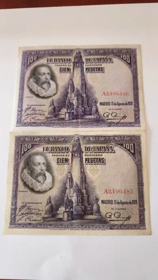 Billetes 100 pesetas Banco de España 1928