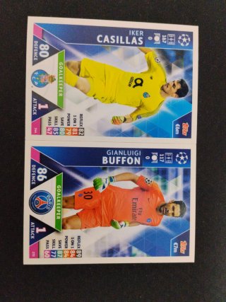 Cromos de Casillas y Buffon Topps UCL 18/19