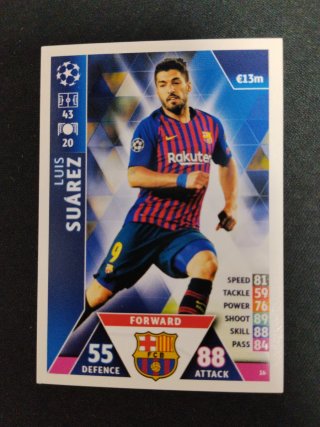 Cromo Luis Suárez Topps UCL 18/19 (Carta)