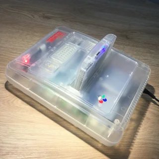 consola Super Famicom CRISTAL + EXTRAS! nueva