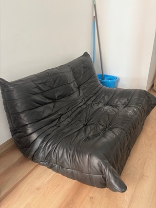 Sofá Ligne Roset Togo Piel Negra