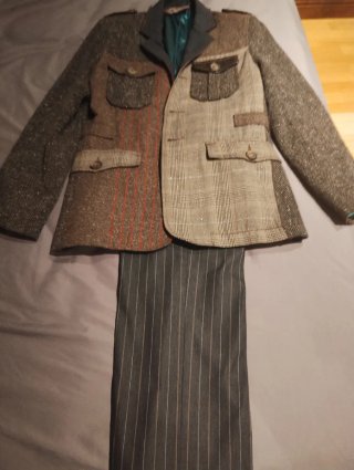 Americana Desigual Patchwork Gris y Marrón