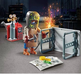 Playmobil Soldador con Carrito y Mesa