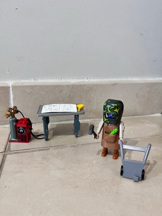 Playmobil Soldador con Carrito y Mesa