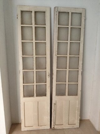 Puertas correderas madera pino con cristal