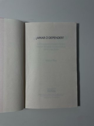 Libro Amar o depender