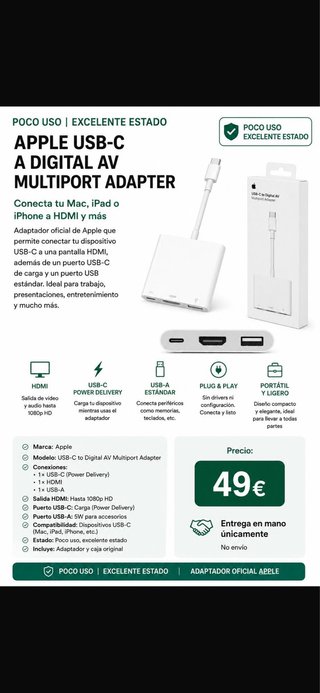 Adaptador Apple USB-C AV Multiport HDMI