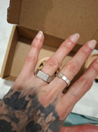 Anillo hexagonal acero titanio nuevo