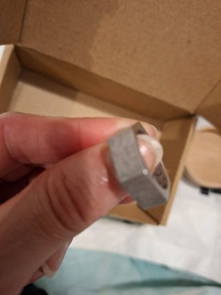 Anillo hexagonal acero titanio nuevo