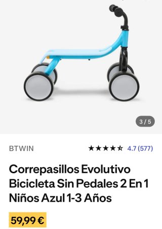 Correpasillos Evolutivo/bicicleta sin pedales 2en1