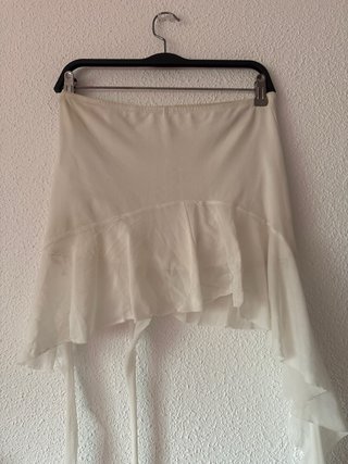 Minifalda blanca fruncida