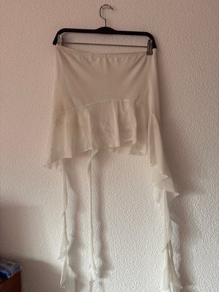 Minifalda blanca fruncida