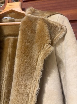 Abrigo pelo mujer talla M beige/marrón
