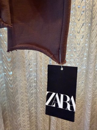 Sudadera Zara Marrón Cuello Cremallera