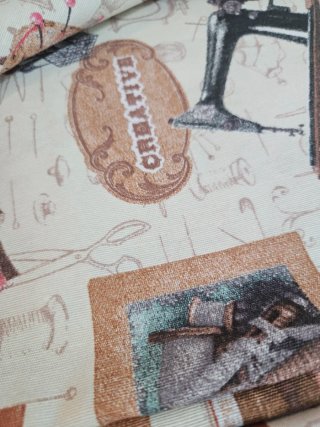 9 Cuadrantes loneta patchwork hecho España costura