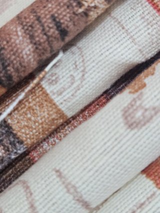 9 Cuadrantes loneta patchwork hecho España costura