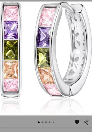 Pendientes Linawé Plata Morado Nuevos