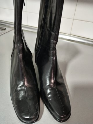Botines Yanko Piel Negros Usados 1 Vez