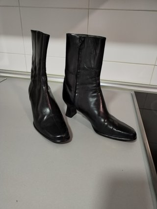 Botines Yanko Piel Negros Usados 1 Vez