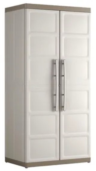 Armario de plástico beige y gris