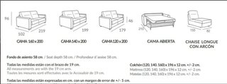SOFÁ CAMA con chaise longue GARBI