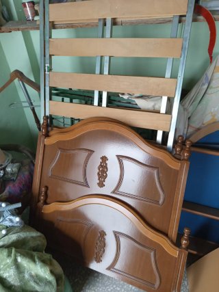 2 Camas 90cm Madera y Metal