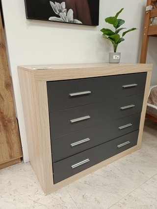 Cómoda 4 Cajones Madera y Metal