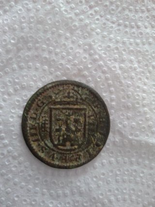 Moneda Antigua Escudo Real año 1666
