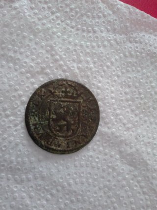 Moneda Antigua Escudo Real año 1666