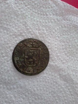 Moneda Antigua Escudo Real año 1666