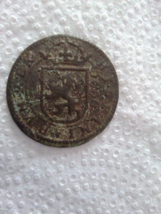 Moneda Antigua Escudo Real año 1666