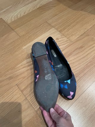 Bimba y Lola Bailarinas Azul Marino Lazos Multicol
