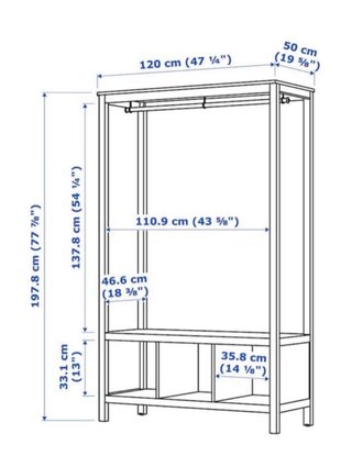 Guardaroba Aperto Ikea Hemnes Bianco