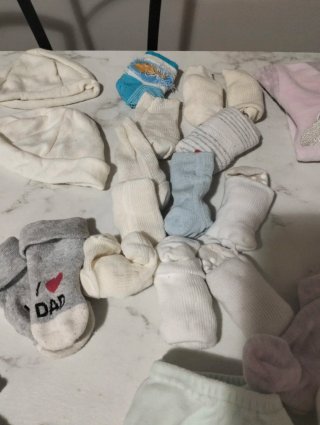 Set neonato bianco e azzurro 1-3 mesi