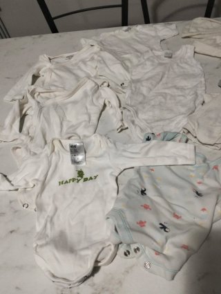 Set neonato bianco e azzurro 1-3 mesi