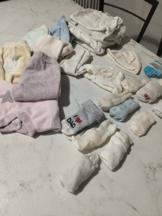 Set neonato bianco e azzurro 1-3 mesi