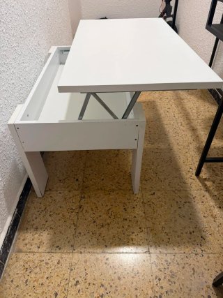 Sofá modular gris 3 plazas + mesa