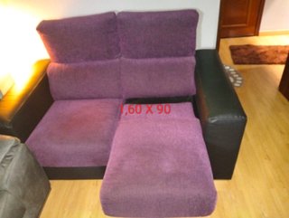 Sofá 2 plazas morado y negro