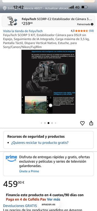 FeiyuTech SCORP 3 + Focus Motor + accesorios