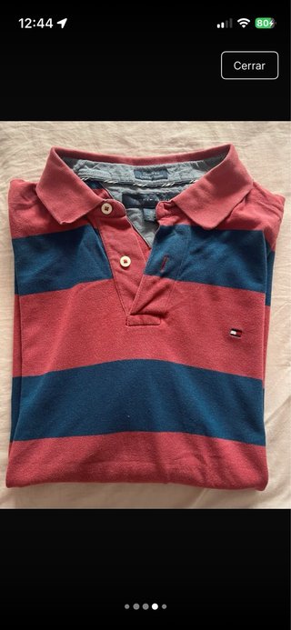 Polo Tommy Hilfiger Rayas Rojo y Azul