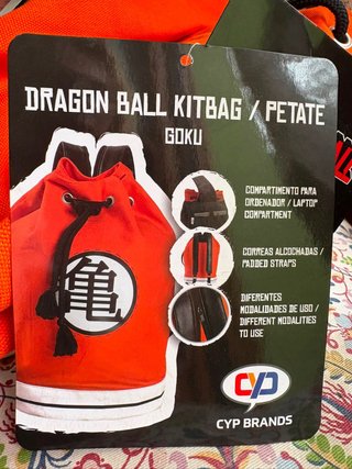 Mochila Saco Dragon Ball Naranja y Blanca
