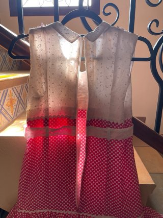 Vestido Flamenca Rosa y Blanco con Volantes