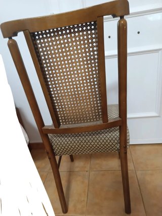 Silla vintage madera con asiento de terciopelo